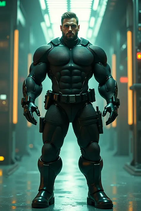 Tall, Big and Muscular Police Officer, Nanomka Shiny Black Mesh, Honeycomb Pattern, Round Butt, Highlights, Character Concept, Resident Oil - Chris Redfield, Chris Redfield, Chief Police Officer Symmetrical Tissue Pattern, Sad Expression, Deep and Charming...