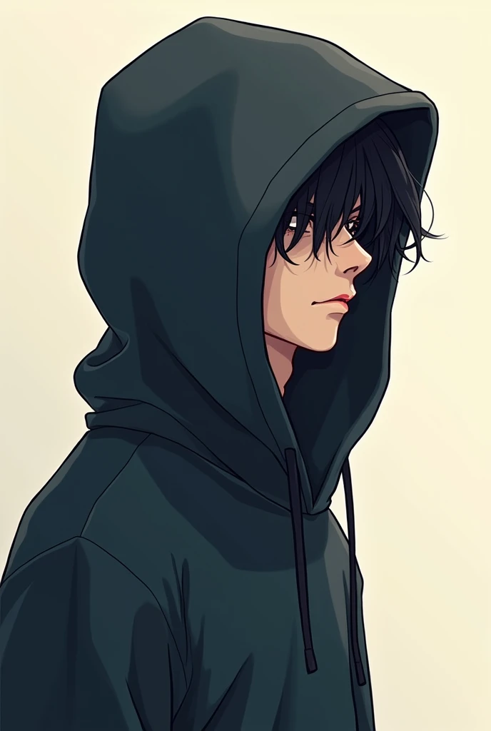 "A profile avatar for a male character where the face is partially obscured, for example, by a hoodie, sunglasses, or a cap. The hair and some facial features like the jawline or part of the cheek might be visible, but the full face remains hidden. The bac...