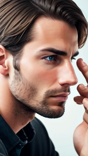 A Belgian man focusing on his face 