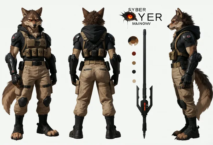 (zPDXL2), (PonyXLV6_Scores), source_anime, source_anthro, source_furry, Expressiveh, full body shot, asymmetric image, BREAK
lhata4564, 
(furry, anthro, cyber werewolf ), (tactical RPG style), (concept art, character sheet:1.35), absurdres, perfect anatomy...