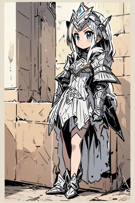  full body view　female knight　 bikini armor　cute