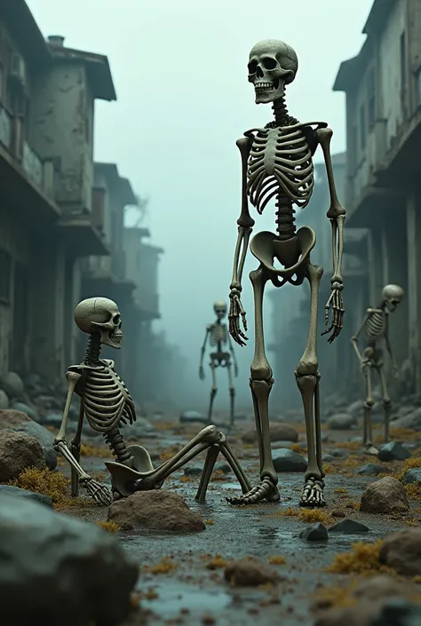 skeletons in an abandoned oceanfront town.