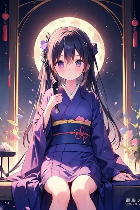   1 girl ,   is high definition ,   long hair,   black hair,   top quality, Accurate,  Masterpiece  , An upward view of very long hair ,   purple eyes,  No emotion、  cute girl、、 knife、shrine、   looking upwards  、  top quality,  Ultra High Definition,  full...