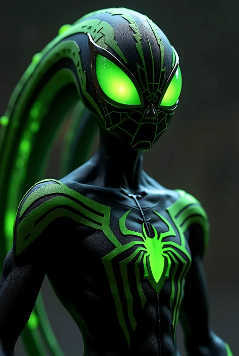 Xlr8, Ben 10 Alien as Spider Man, wearing omnitrix watch in hand, using omnitrix, black suit, new suit, high resolution, best quality, highly detailed, realistic, masterpiece, indian, indian dress, detailed, indian symbols on mask, realistic dark backgroun...