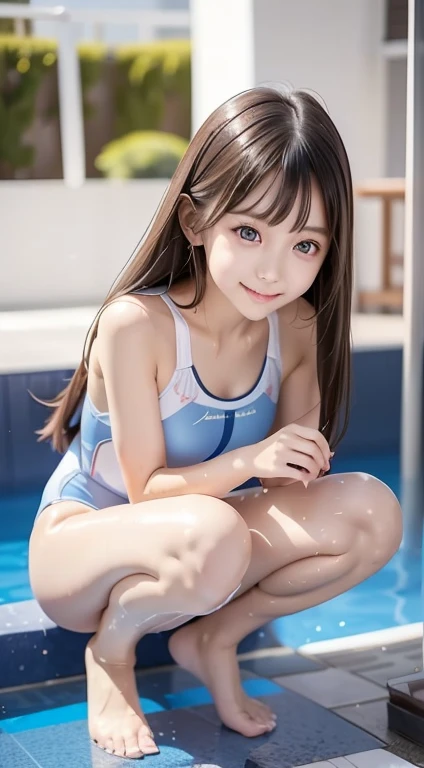 ( Very Beautiful Pretty Girl ), (  very cute face :1.2),, Junior high school students, (  Big Eyes as Bright and Attractive as Sparkling Crystals), Looks great,  beautiful detailed eyes , Notice her double eyelids , (smile), (  Realistic Pictures:1.2),  lo...