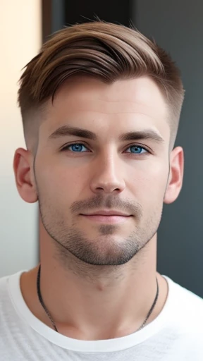 A Finnish man with short hair focused on his face 