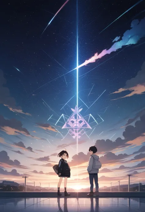 Anime girl standing on a rooftop looking at the starry night sky, Anime Wallpaper 4k, Anime Wallpaper 4 k, 4k Anime Wallpaper,  Anime Art Wallpaper 8K ,  Animation Art Wallpaper 4K ,  anime art wallpaper 4k , Anime Style 4k,  Makoto Shinkai Cyril Roland, 4...