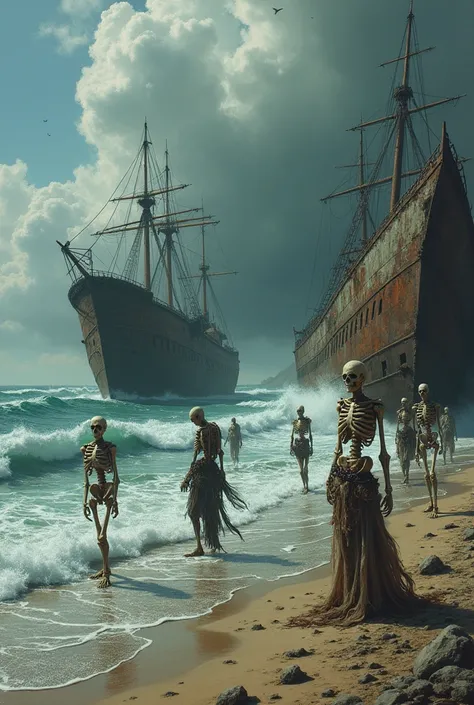 oceanfront skeletons. ships.