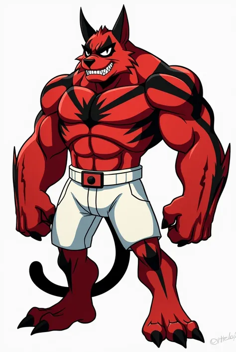 crie um appoplexiano (Rath) From the cartoon Ben 10 , But with red fur in black details and white clothes 