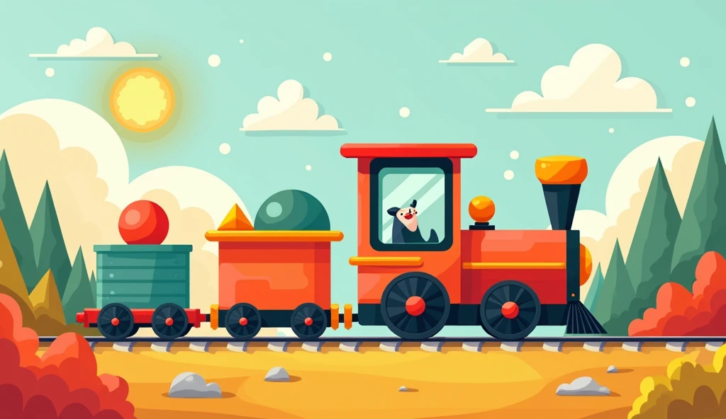 Choo-choo, the Shape Train is on its way,
Shapes and fun on this bright new day!
Squares, circles, triangles too,
Hop on board, theres a shape for you!
