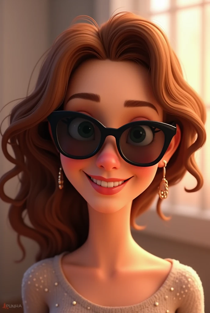 Julia Roberts face animation with dark glasses