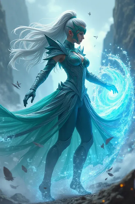 Alin ,  get ready to shine like heroine !  Your hero costume , " Elementalist ",  would combine vibrant shades of blue and emerald green ,  symbolizing water and nature .  You would have a layer with silver edges that flows like water ,  while your aerodyn...