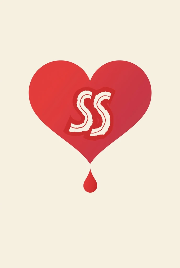 A heart with SS in the center and a red drop below 