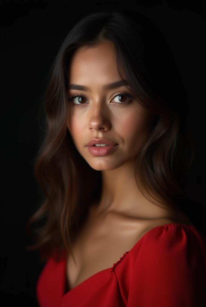  CLOSE UP OF A WOMAN {x} WOMAN IN A RED DRESS ON A BLACK BACKGROUND,  beautiful portrait  lighting, very  beautiful portrait ,  soft portrait shot 8k , 詳細な beautiful portrait ,  beautiful portrait  photo, gorgeous portrait,  portrait of a beautiful model ,...