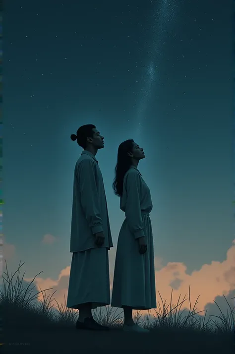 Stoicist couple , wisdom, looking at the stars