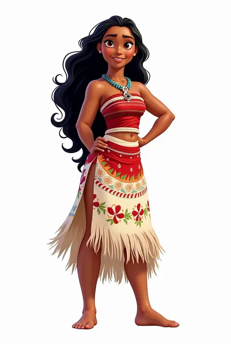 CREATE A VECTOR OF THE CHARACTER MOANA IN HIGH RESOLUTION,  high definition,  white background