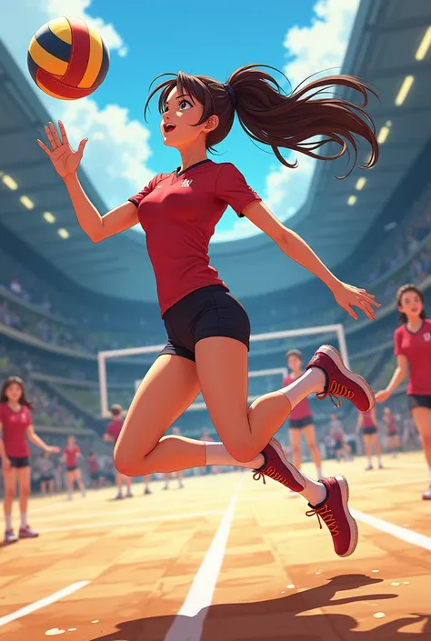 Female anime volleyball athlete 
