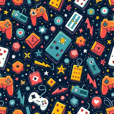 seamless game room tapestry pattern
