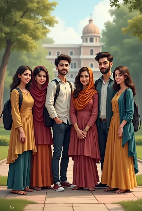 8 pakistani students, 4 are girls and 4males