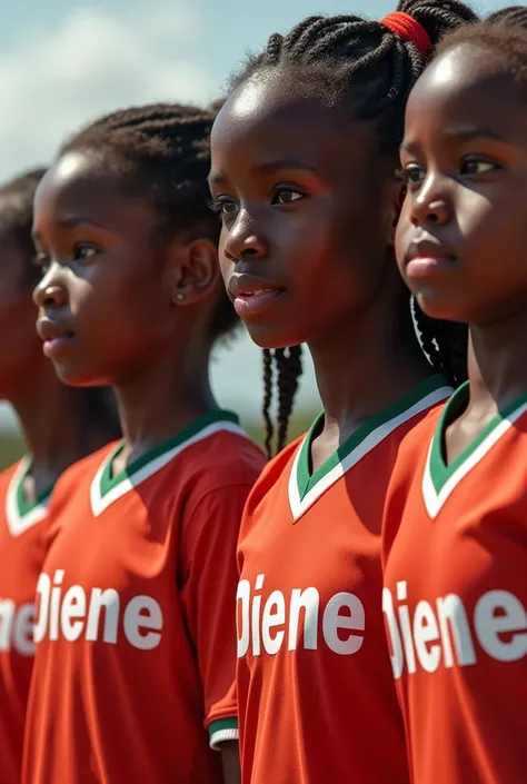 Five ultra-realistic African girls wearing a jersey with Diene on it 
The president of ASC Manko de Mbaye .