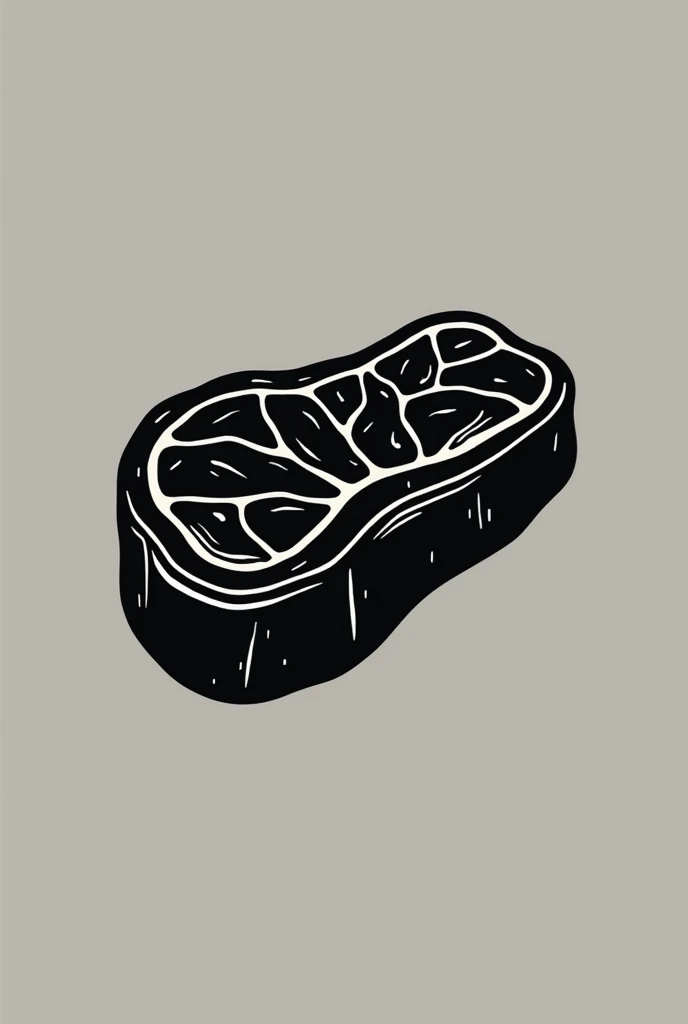 Black and white vector steak logo