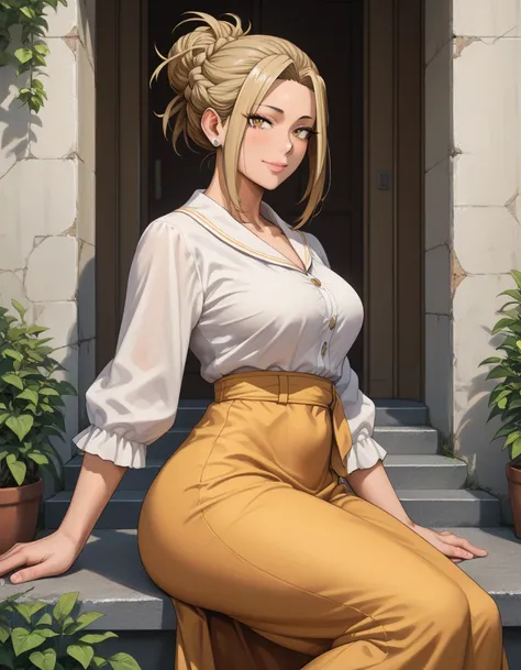 anime, face, blonde hair, golden eyes,braid hair, Boku No Hero Academia reference for character,Himeko Toga,long dress,Score_9, Score_8_up, Score_7_up, Score_6_up, Score_5_up, Score_4_up, Source_anime, Tag1, Tag2, Quality_masterpiece, Anatomically correct,...