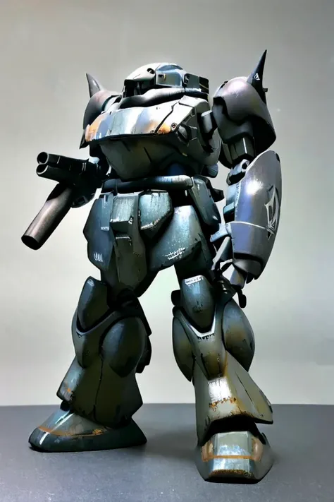 best quality,masterpiece,highly detailed,ultra-detailed,indigo militaryrobot, mecha,battlerobot, science fiction, no humans, non-humanoid robot,military vehicle,missile pod, machinery, realistic, shoulder cannon, black skin, standing, cockpit windows, huge...