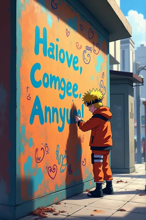 Naruto writing on the wall happy anniversary my love