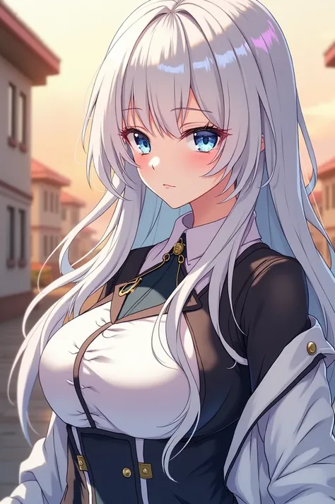  Anime girl with long white hair and blue eyes in a white coat., dios de  white hair ,  girl with perfect gray hair ,  white hair , Chica con el  white hair , de  white hair ,  white hair  mujer, Todays featured anime still image ,  anime movie screenshot ...