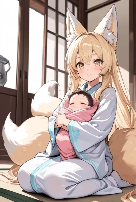 (   high definition  ，  top quality，8ｋ， masterpiece :1.2),   Gratitude ，  Baby kitsune，cute，