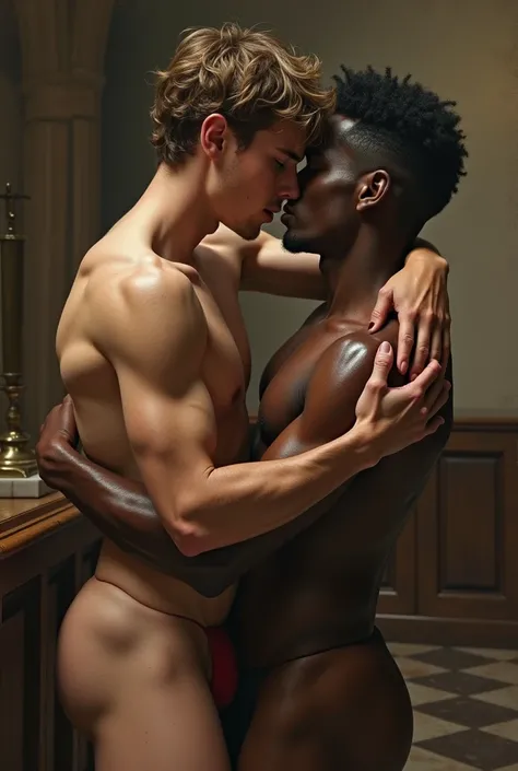  Young man,  brown hair , gray eyes, freckles, naked, petola flores,convent, father, altar boys, naked,Colo, beijando outro homem jovem loiro naked, Rolling on the pike , orgasm, bed, Lying down,  wet, funny face, Kissing another black man,trisal,in this, ...