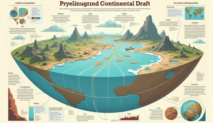 Infographic about continental drift theory evidences 