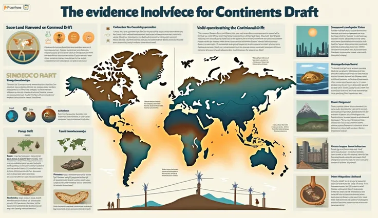 Infographic about continental drift theory evidences 