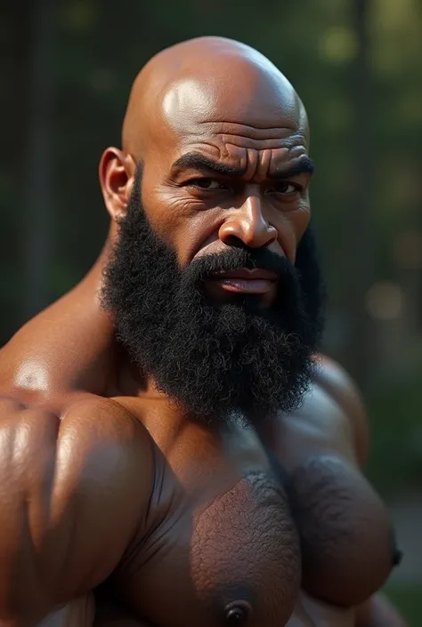 8K Very Best Highest Realistic Quality very Realistic 8K very detailed highly photorealistic very realistic highly detailed closeup portrait photo of a Very Realistic Bald brown orc Sexy Bald Daddy Hairy Bearded Bear Beefy Body Thick Muscle Bear Burly Chub...