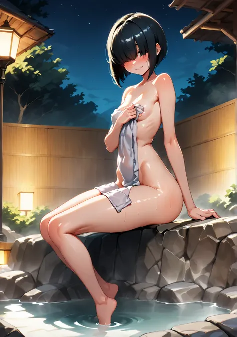   masterpiece    , necessary,    nude towel, Explicit nude,  better quality  ,   tall details,     Not suitable for work  , source_anime, A woman (  sexy full body   ,     small breasts ,     slim waist   ,     Big Butt, inviting,     without straight line...