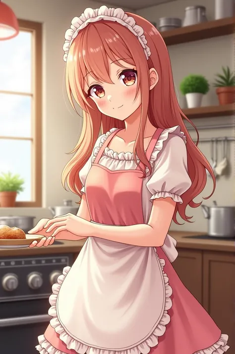 Anime woman with apron 