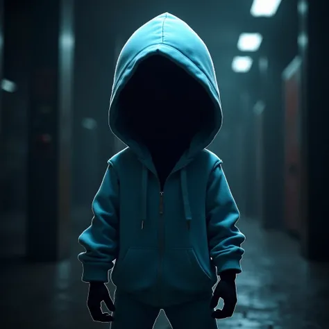 Show me  "shadow"  of the game  "sonic" with a light blue hoodie