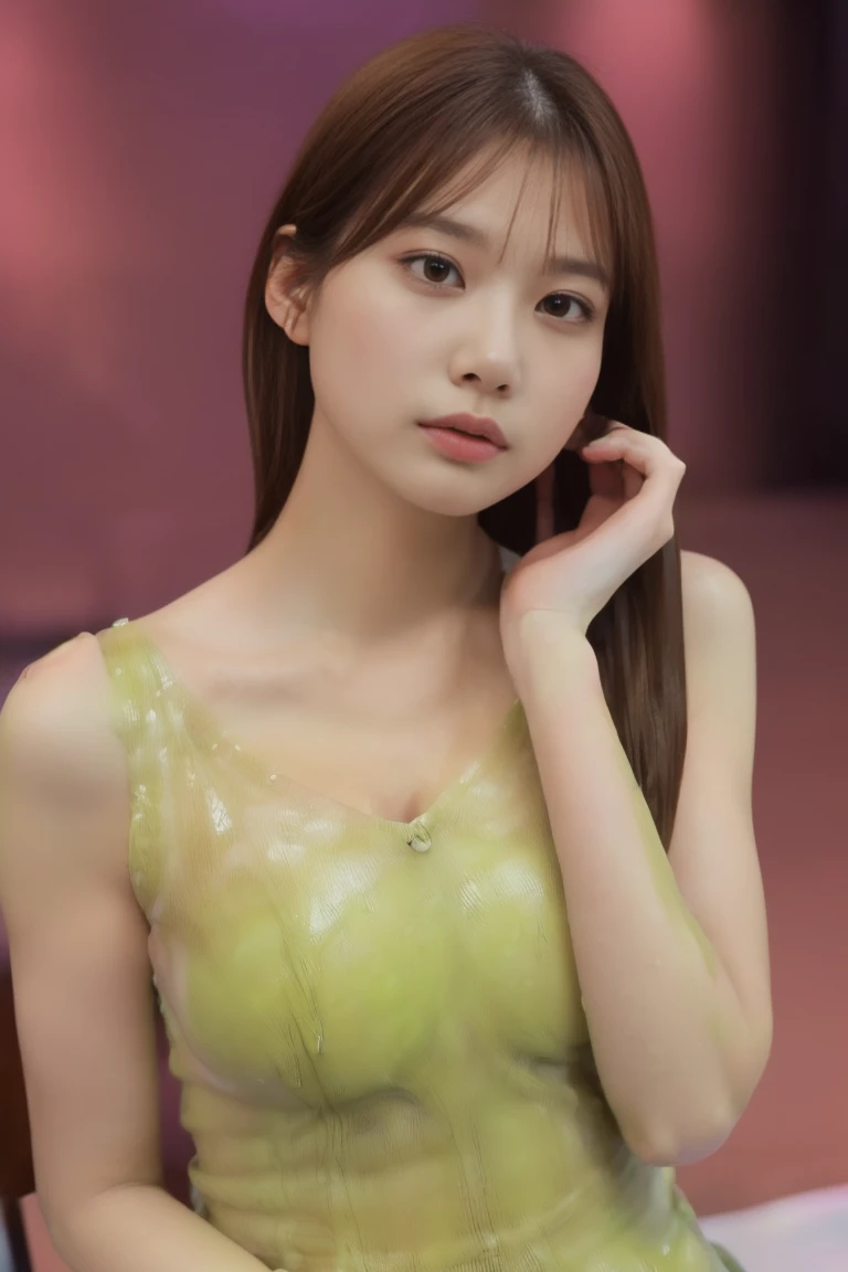 ((((1 fair-skinned, big-breasted girl:1.2))))
(Brown hair long straight)
(((Show me the left and right armpits:1.2, hands behind head:1)))
((((My chest is slimy with the extremely clear juice:1.2))))
(((Upper Body:1.2, front shot:1.4)))
((( string bikini:0...