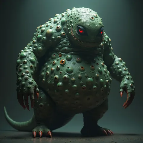 3d rendering, action figure, evil bad guy, monster, flabby body, completely covered in eyes, eyes covering every inch of body, nasty creepy, frightening appearance, some with red and green eyeballs, mysterious creature full of eyes, digital image.