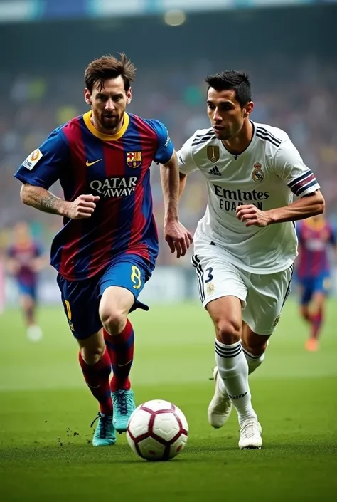 messi runs ronaldo by anger and ronaldo run with smile