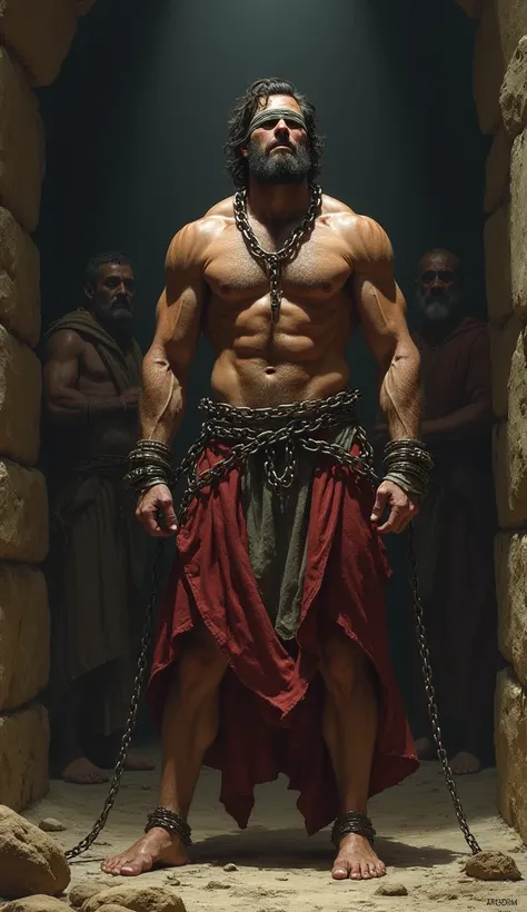 
biblical character, Samson in Chains and Blind