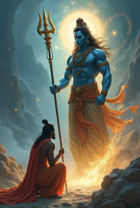  Parshuram Bow  down in front of shiva has trident