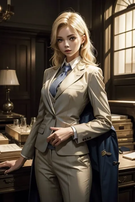  Woman in a Suit 　The beauty of a suit、 pantsuit　 blonde alone