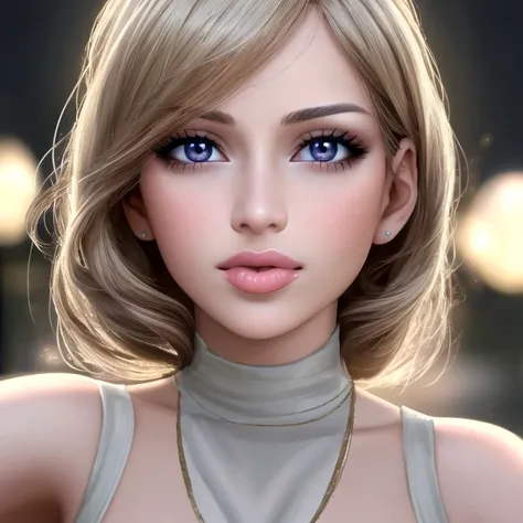 a young woman with her tongue slightly out, detailed and realistic facial features including beautiful eyes, nose, and lips, photorealistic, 8k, high resolution, high quality, masterpiece, extremely detailed, vivid colors, sharp focus, physically-based ren...