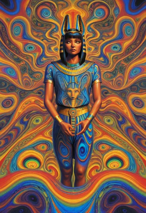  Psychedelic Painting ,  psychedelic character, Psychedelic Scene, Psychedelic World, Egyptian art, Futuristic Style, Psychedelic Artists, Realistic painting effects , Realistic Painting Quality, Image Quality, Custom Created Styles, Custom Paint, Two wris...