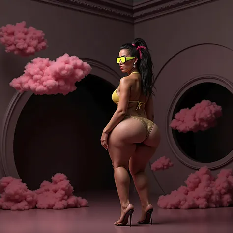 anorexic-fitness-shapely, ethnic fine-milf: Indian-Haitian-Sudanese bottomheavy-toned-voluptuous: HUMUNGOUS GLUTES, With tiny , shows (widely) expansive protruding booty cleft overhang: eggshell studio room: wears neon yellow ski(huge)goggles: neon pink cl...