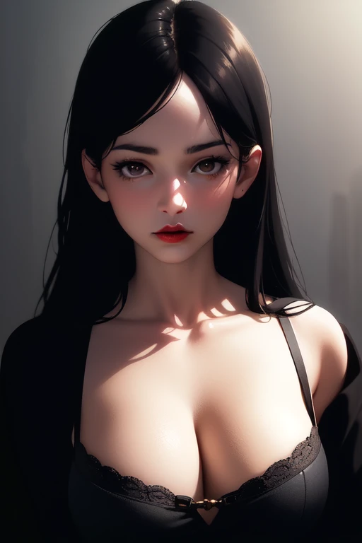 (( RAW photo), absurdo, ( absurd resolution)),  Masterpiece,  better quality , ( Extremely detailed 8k unit CG wallpaper), ( best illustration ), ( best shadow),  Realistic lighting,  detailed and beautiful brightness , (( 21 years old)), girl,  long black...