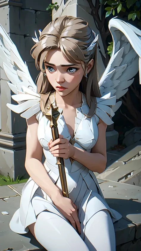 a close up of a  of an angel holding a bird, beautiful angel, angel st winged girl angel, of beautiful angel, beautiful female angel, angel themed, angel sitting on a rock, angelic and unsettling, angelical, of an beautiful angel girl, angel relief, angel ...