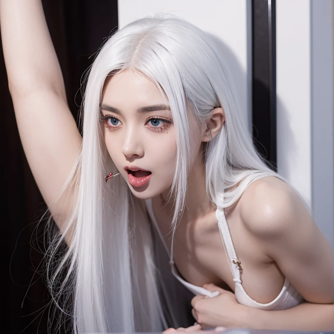 vaginal sex,orgasm, ahegao,White hair key lock