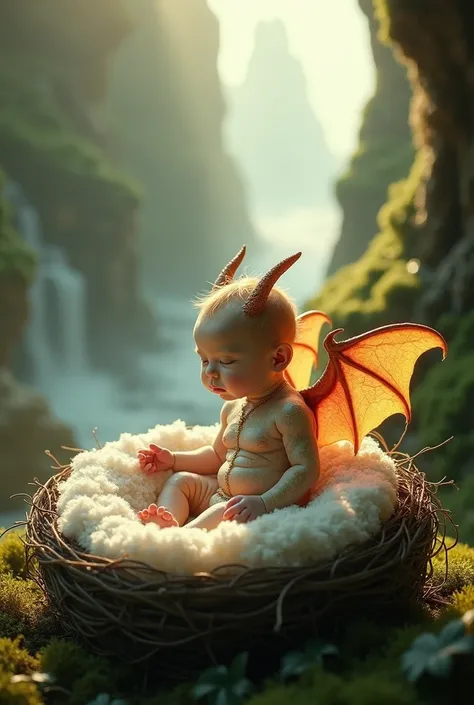 human baby with the appearance of a dragon